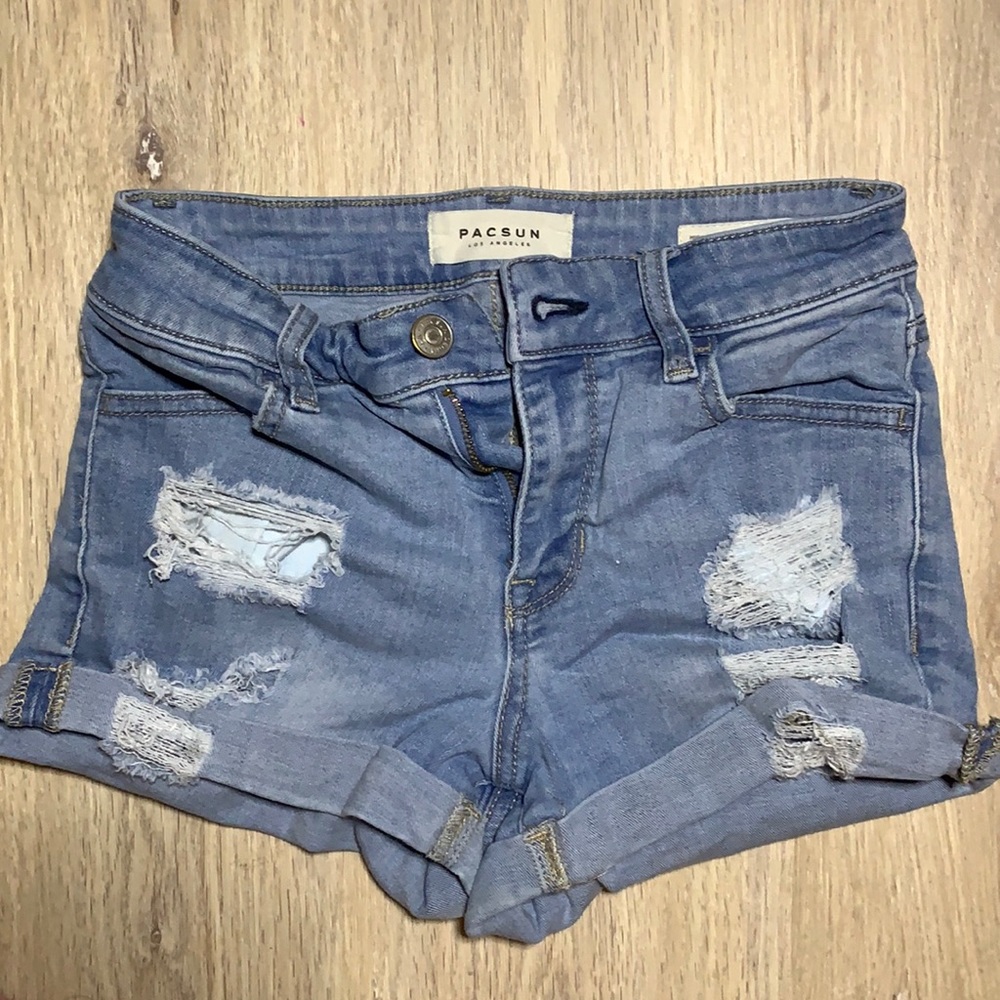 pacsun high rise distressed shorts - Picture 1 of 3